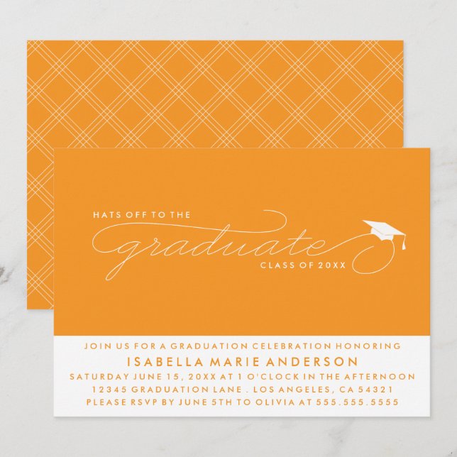 GORRAS DEL GRADUADO | INVITACIÓN DE GRADUACIÓN (Anverso / Reverso)