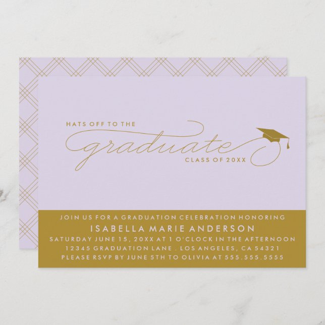 GORRAS DEL GRADUADO | INVITACIÓN DE GRADUACIÓN (Anverso / Reverso)