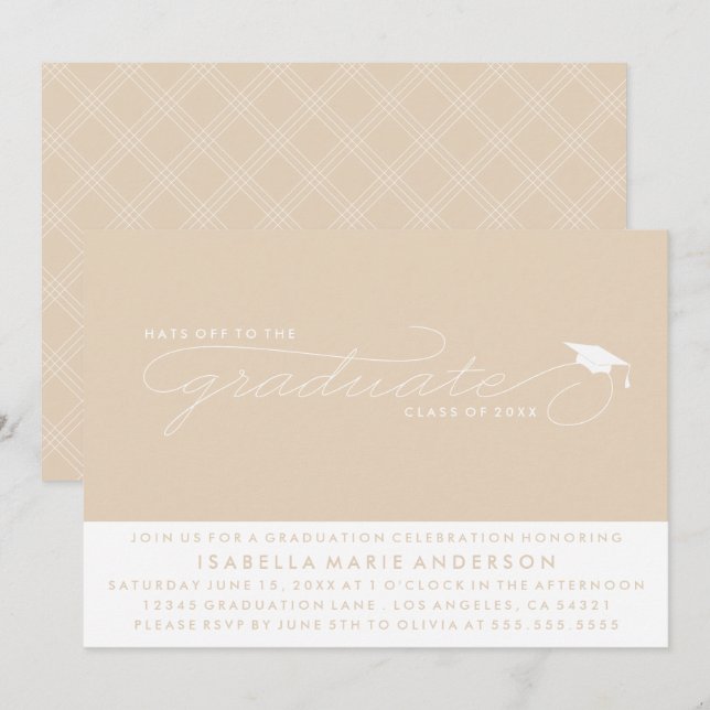 GORRAS DEL GRADUADO | INVITACIÓN DE GRADUACIÓN (Anverso / Reverso)