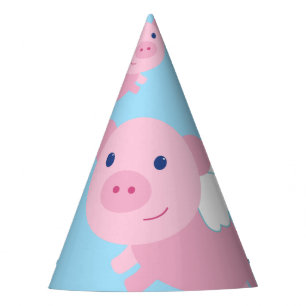 Gorras del primer cumpleaños del Fiesta Flying Pig