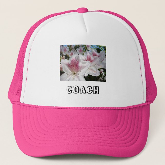 Gorras deportivas COACH rosadas con flores de Azal (Anverso)