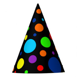 Gorras Fiestas de Black Rainbow Spots