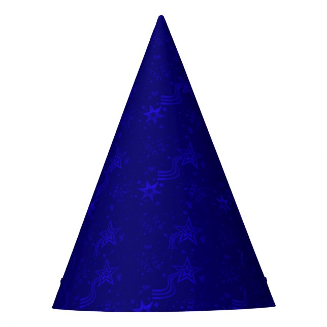 Gorras FIESTAS de Blue Metallic Stars-PAPER (Anverso)