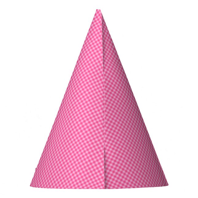 Gorras FIESTAS de Gingham-PAPER del Pastel Rosa-Bl (Reverso)