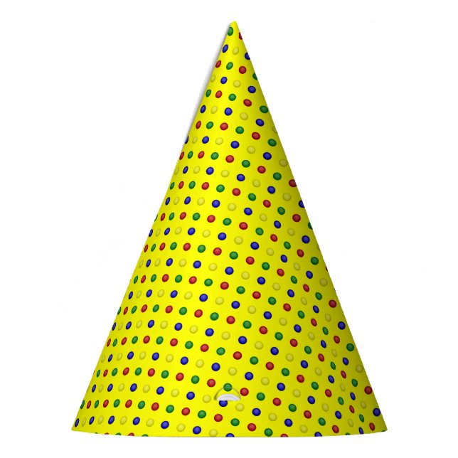 Gorras FIESTAS de puntos de polka primaria-amarill (Izquierda)