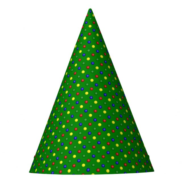 Gorras FIESTAS de puntos de polka primarios-Green- (Anverso)