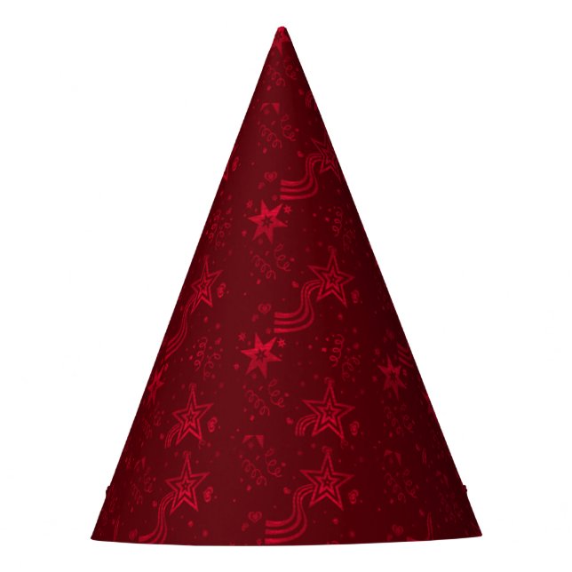Gorras FIESTAS de Red Metallic Stars-PAPER (Anverso)