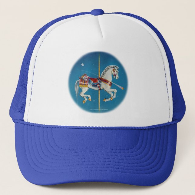 Gorras, gorras - Caballo de carrusel rojo, blanco  (Anverso)