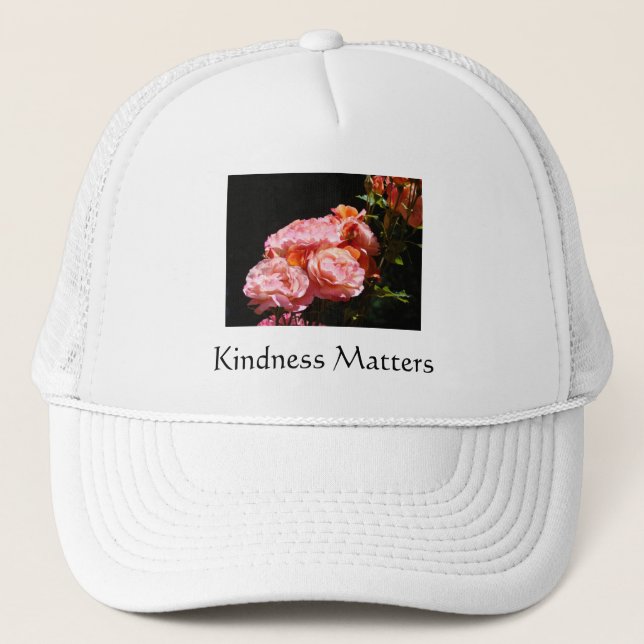 Gorras Kindness Matters! Flores de Rosa Rosa (Anverso)