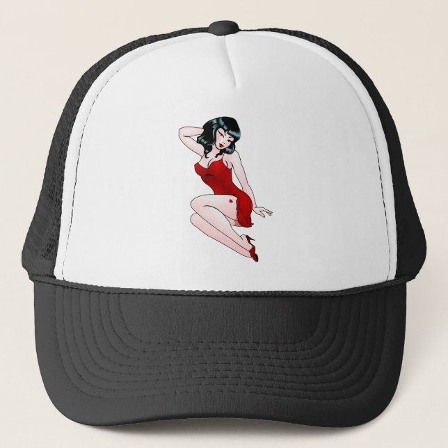 Gorras modelos retros del chica del Pin-para (Anverso)