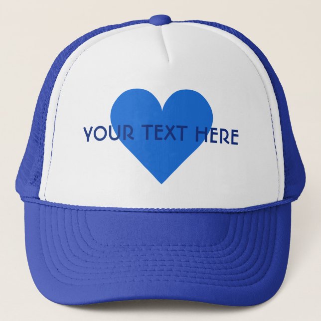 Gorras personalizados de Blue Heart Valentine (Anverso)