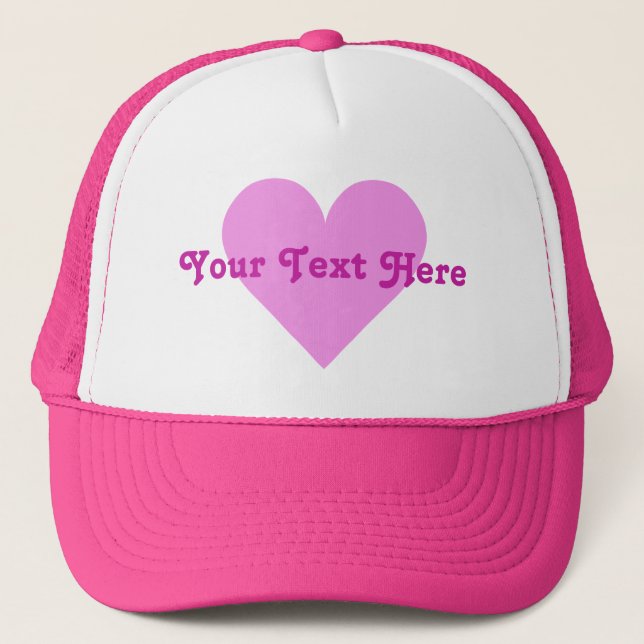 Gorras personalizados de Pink Heart Valentine (Anverso)