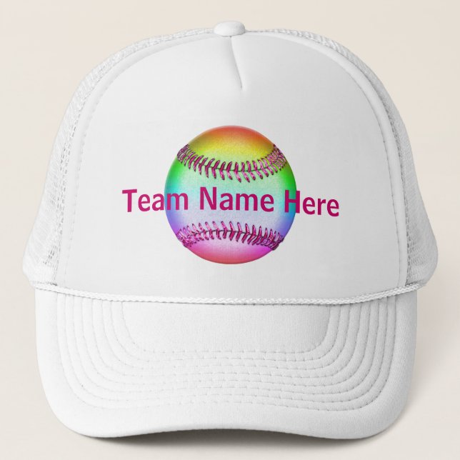 Gorras personalizados del softball con SU NOMBRE (Anverso)
