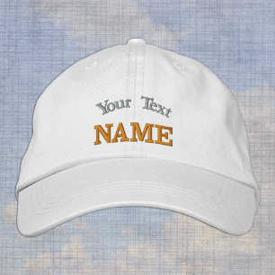 gorras personalizados, texto personalizado con bor