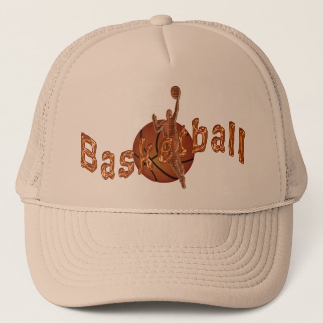 Gorras planos de Bill del baloncesto de cobre (Anverso)