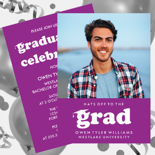 GORRAS RETRO NEGRITAS AL GRADUADO FOTO INVITACIÓN