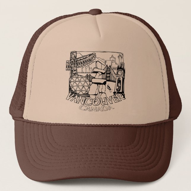 Gorras Vancouver Souvenir Trucker Caps y Vancouver (Anverso)
