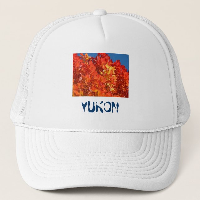 Gorras Yukon Gorra de camionero Naranja Hojas de á (Anverso)
