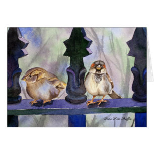 Gorriones en la cerca