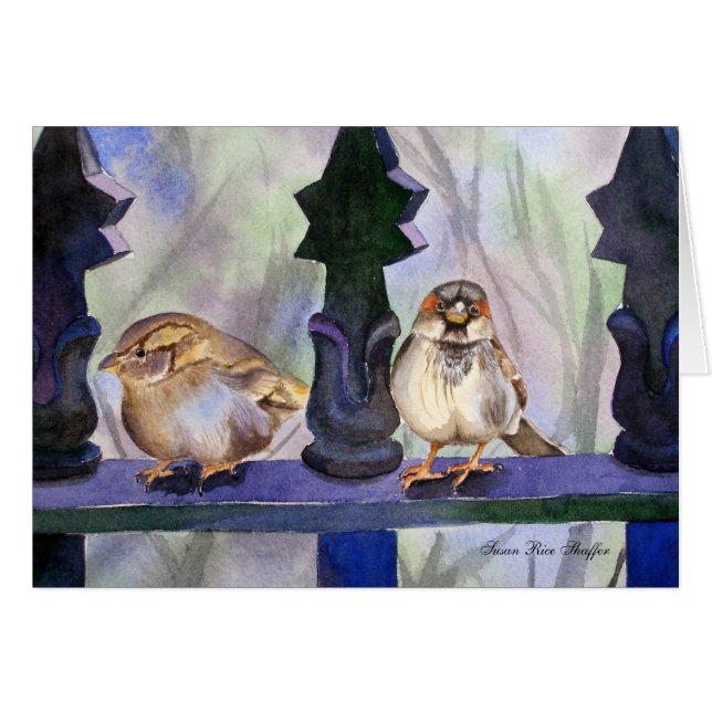 Gorriones en la cerca (Anverso (Horizontal))