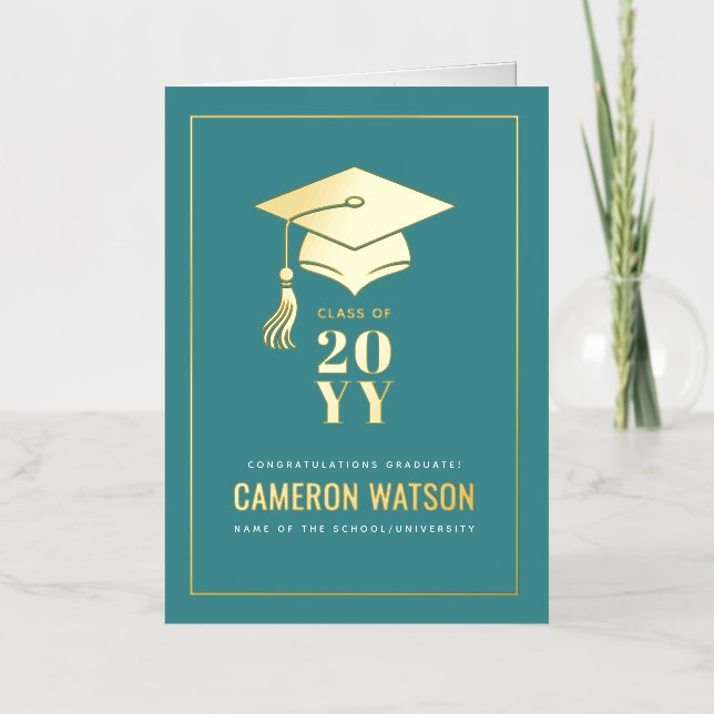 Gorrito de graduación moderno personalizado y borl (Anverso)