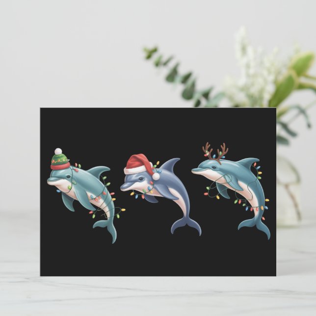Gorrito de Santa de Navidad para Amantes de Delfin (Anverso de pie)