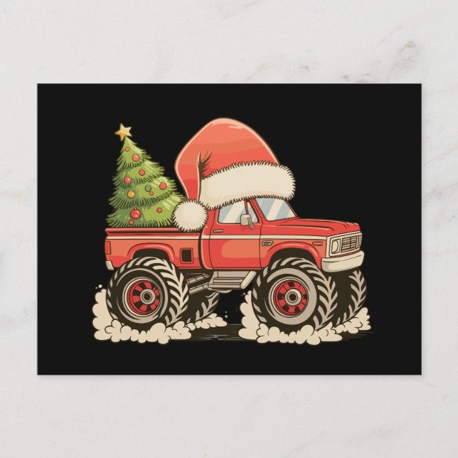 Gorrito de Santa para Camión Monstruo de Navidad F (Anverso)
