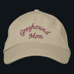 Gorro de béisbol con barro crudo<br><div class="desc">Mamá de Greyhound adorable gorra de béisbol bordado.  Por favor visite Smilin' Eyes Treasures para ver más fotografía de animales,  flores y naturaleza y tarjetas de arte digital y regalos.</div>
