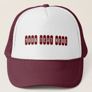 Gorro de camionero blanco y granate con tu texto p
