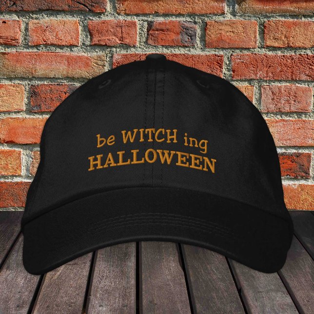 gorro de camionero bordado beWITCHing Halloween (Subido por el creador)
