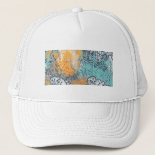gorro de camionero floral abstracto