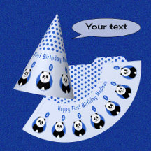 1.ª panda de cumpleaños niños azul