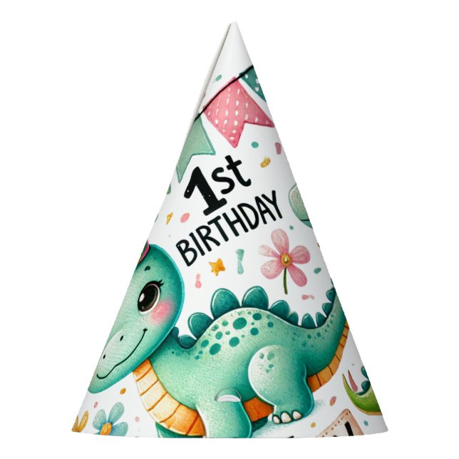 Gorro De Fiesta 1.ᵉʳ Fiesta de cumpleaños Dinosaur Boy Kids (Izquierda)