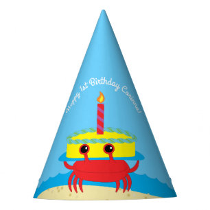 Gorro De Fiesta 1ra fiesta de cumpleaños de la playa linda del