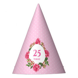 Gorro De Fiesta 25.º cumpleaños Rosa Rosa Rosa Rojo Petunias Blanc