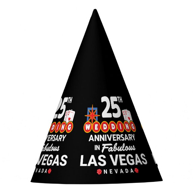 Gorro De Fiesta 25° Aniversario Boda Parejas Las Vegas (Anverso)