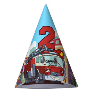 Gorro De Fiesta 2do Coche de bomberos del cumpleaños