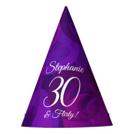 Gorro De Fiesta 30 y Flirty Elegant Purple Birthday