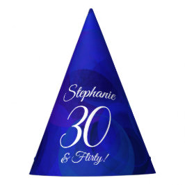 Gorro De Fiesta 30 y Flirty Royal Blue Birthday