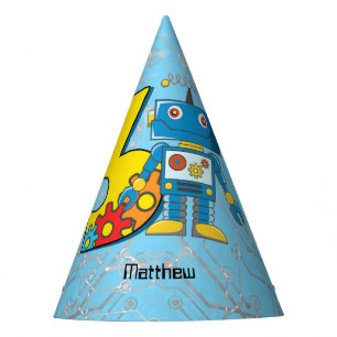 Gorro De Fiesta 3ro cumpleaños del robot