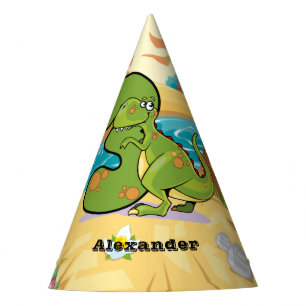 Gorro De Fiesta 3ro Dinosaurio del cumpleaños