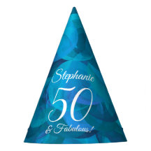 50 y fabuloso elegante cumpleaños azul oceánico
