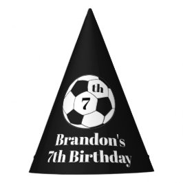 Gorro De Fiesta 7th Birthday Soccer Football Black Boys Sport