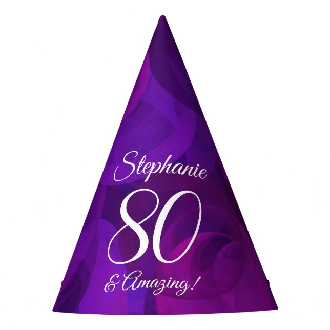 Gorro De Fiesta 80 y el asombroso cumpleaños purple elegante (Anverso)
