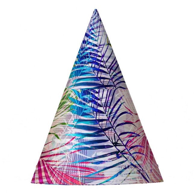 Gorro De Fiesta Abstracto acuarela deja patrón de alamante (Anverso)