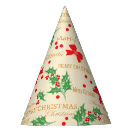 Gorro De Fiesta Acebo de Navidad y Cinta