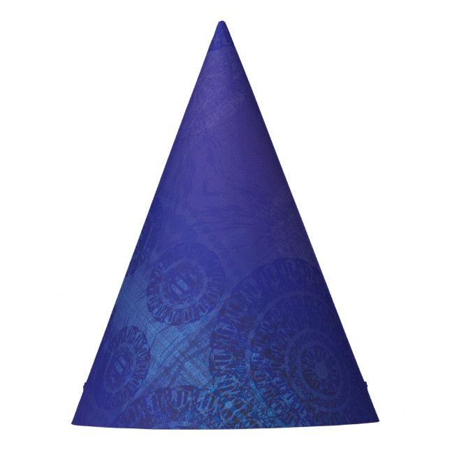 Gorro De Fiesta Aceptación | Medallones Blue Indigo Violet Boho (Anverso)
