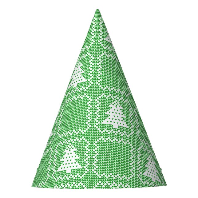 Gorro De Fiesta Acogedor patrón de suéter feo de árbol de Navidad  (Anverso)