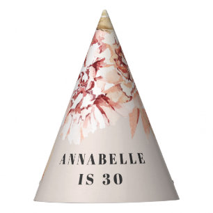 Gorro De Fiesta acuarela bohemia moderna floral cumpleaños pastel