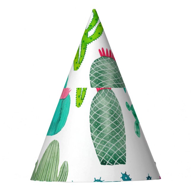 Gorro De Fiesta Acuarela Cactus Set: Colección artística (Anverso)